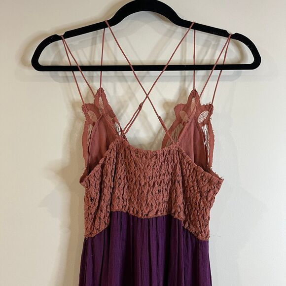 Free People Adella Slip Dress Copper Combo size Small - Picture 5 of 7